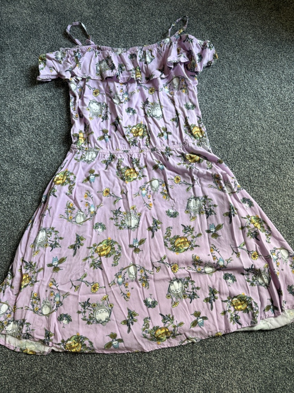 My neighbor Totoro lavender Floral Dress